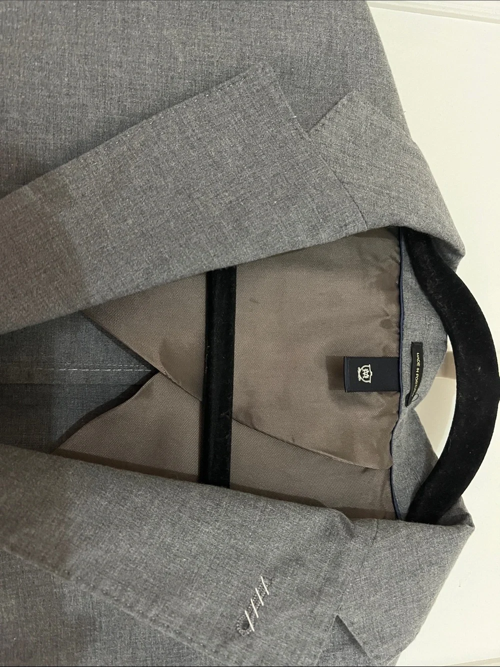 Massimo Dutti Men's Light Gray Two-Button Blazer